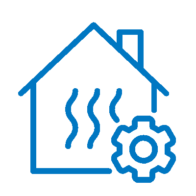home with gear icon
