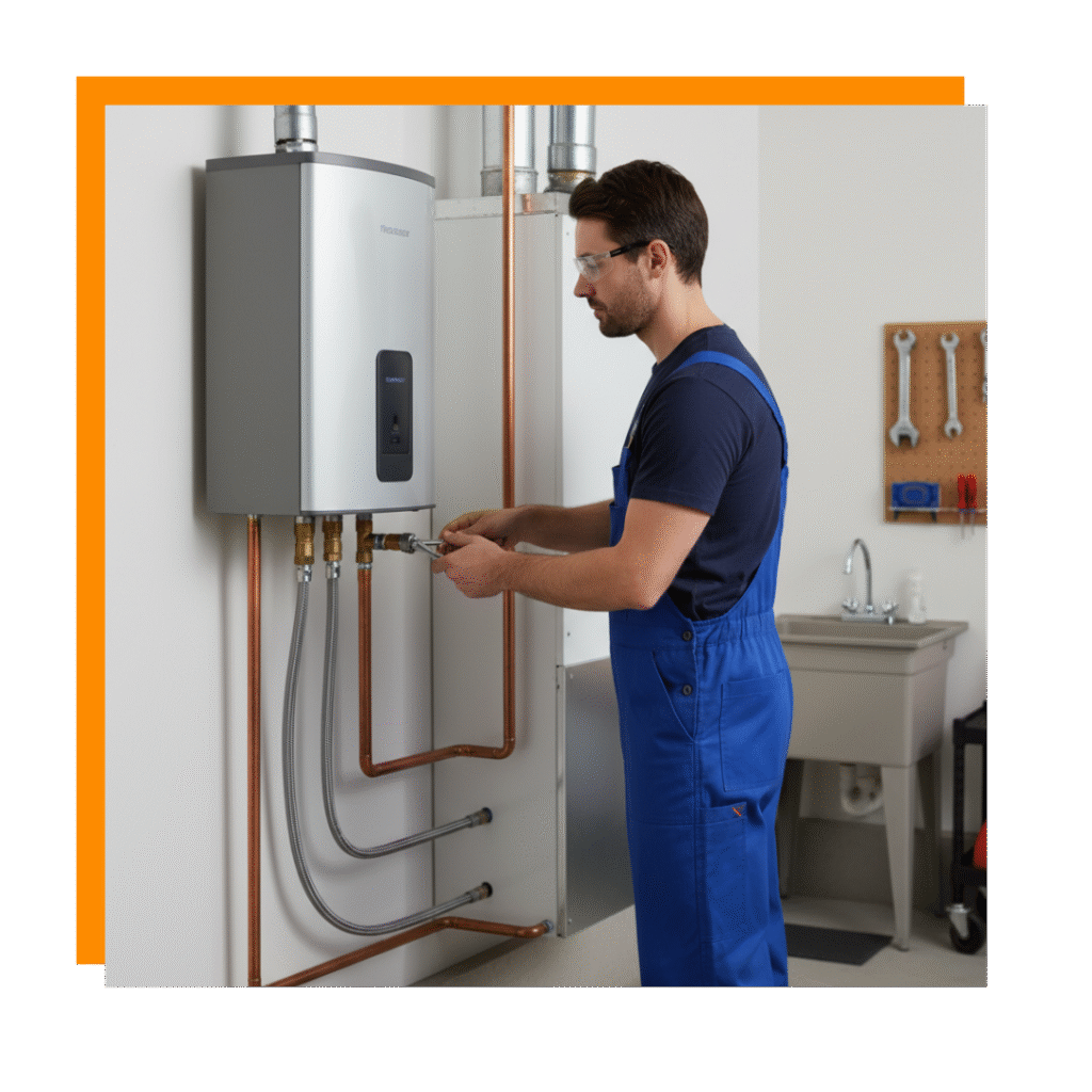 water heater and gas line concept