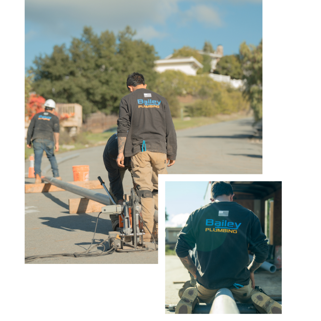 workers cutting new pipe