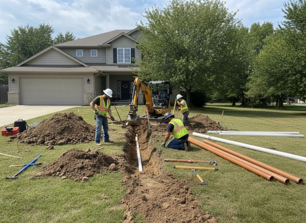 digging and repiping in yard