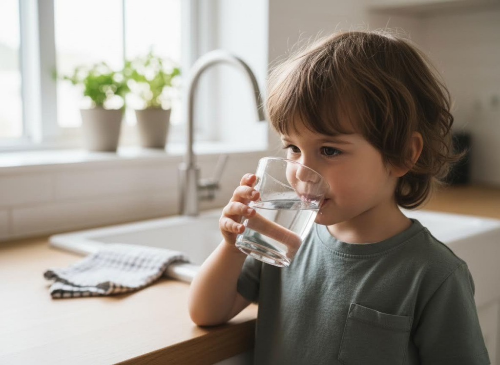 kid drinking water