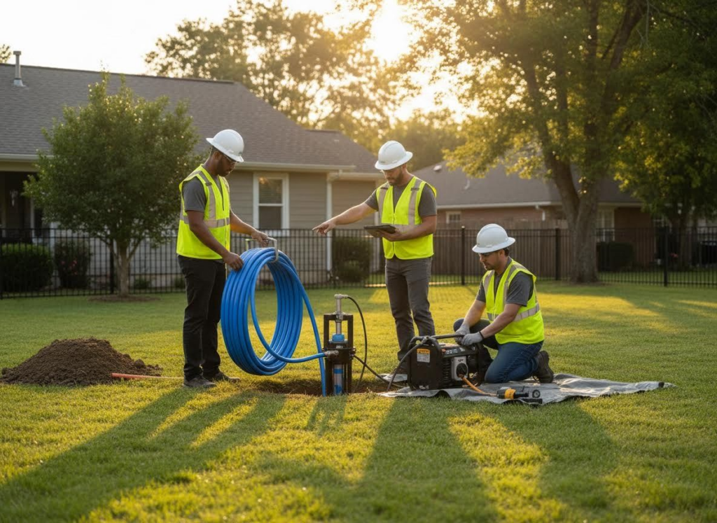 technicians doing trenchless repair