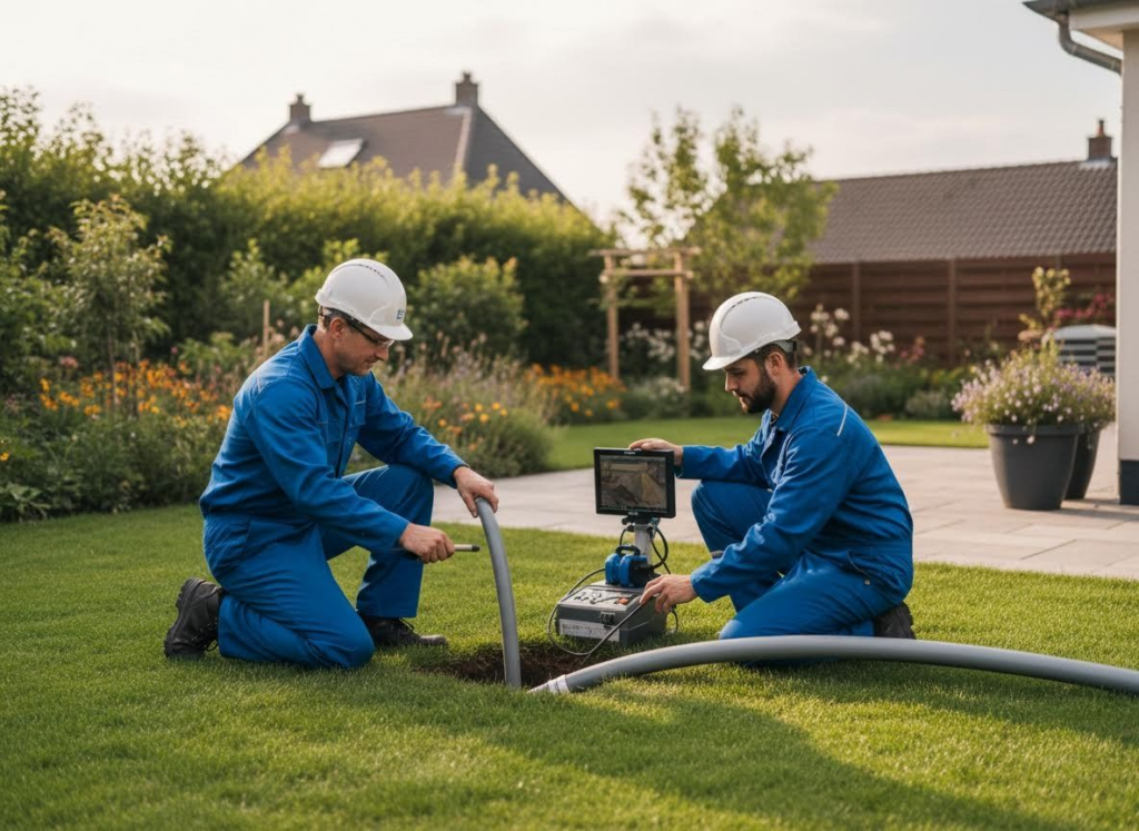 technicians performing camera inspection
